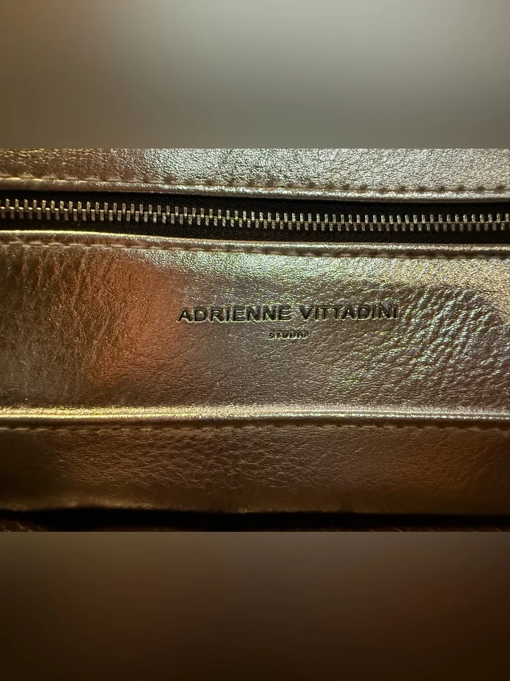 Adrienne Vittadini Metallic Silver Wristlet Clutch